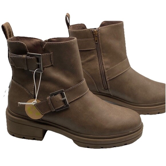 Rocket Dog ILO Boots Women's US 10 Brown Side Zipper Round Toe Ankle Booties - Picture 1 of 10